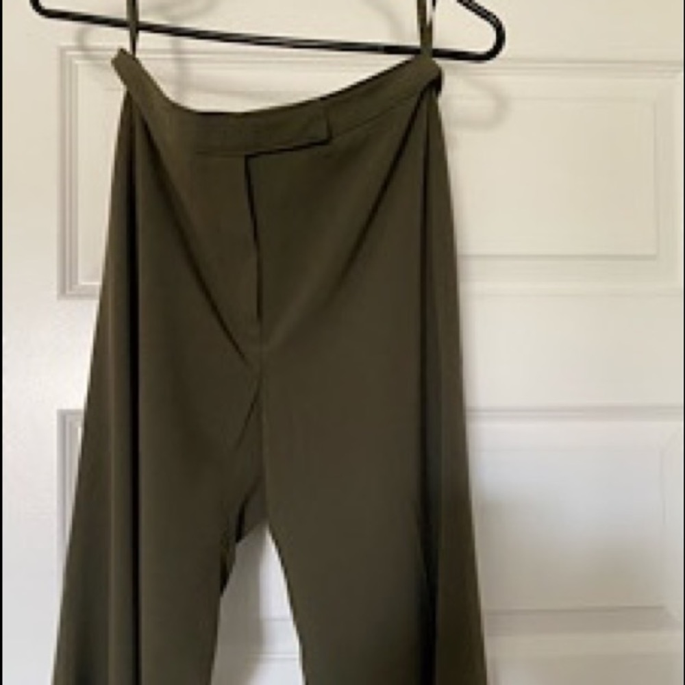 Green Flared Dress Pants